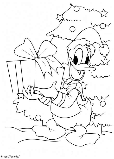Donald Duck Disney Christmas coloring page