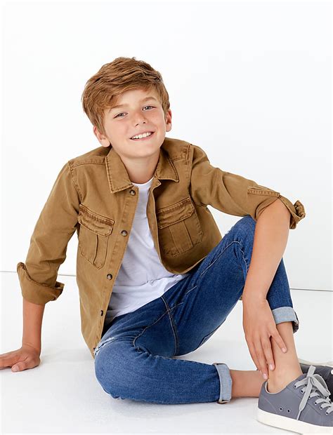 Buy Cotton Shacket (3-16 Years) at Marks & Spencer