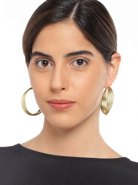 Textured Matte Gold Hoops – ChicMela