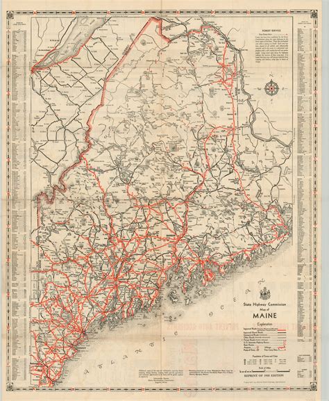 State Highway Commission Map of Maine - Curtis Wright Maps