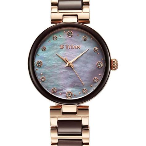 Titan Purple Ceramics Mother-of-Pearl Dial Women’s Watch 95214KD03 ...