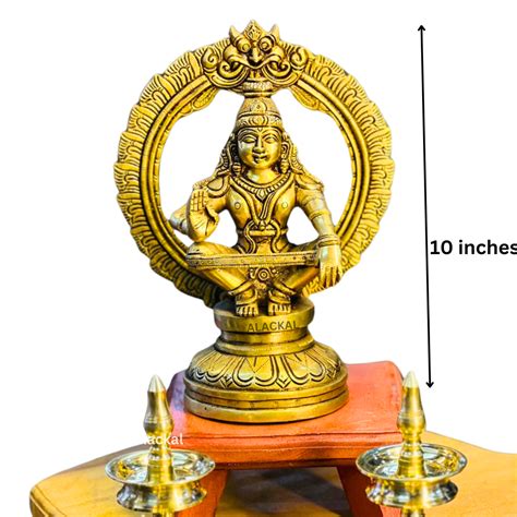 BRASS SABARIMALA SWAMI AYYAPPA IDOL WITH PRABHAVALI | AYYAPPA VIGRAHAM ...