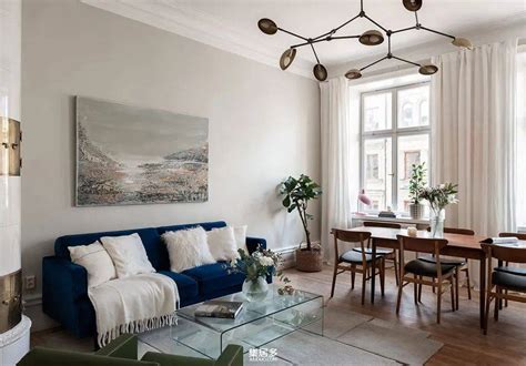 带蓝色调的宜人米色调经典北欧公寓（72平方米）_品牌_系列_Home