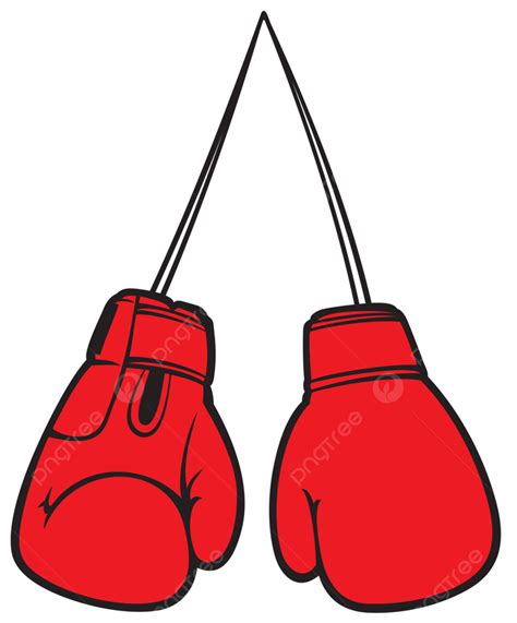 Box Gloves Vector Art PNG, Red Boxing Gloves Vector Illustration ...