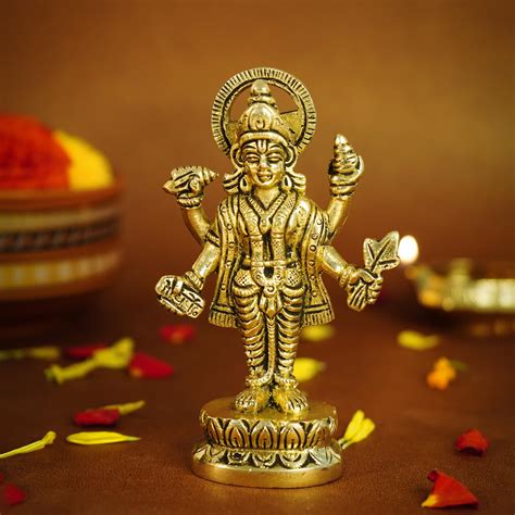 Ekhasa 100% Pure Brass Dhanvantari Murti | Lord Dhanvantri Idol | Dhan ...