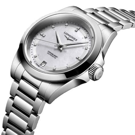 Longines Conquest White Mother-Of-Pearl Dial Women 34mm