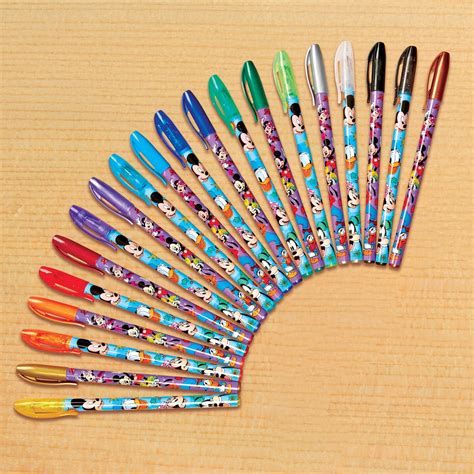 Collections Etc Mickey & Minnie Mouse 20-Pack Smudge-Free Gel Pens ...