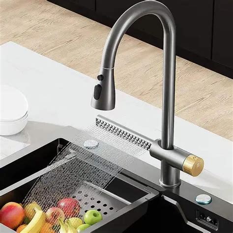 B Backline Brass Single Lever Kitchen Sink Faucet Mixer 360° Pull-Out