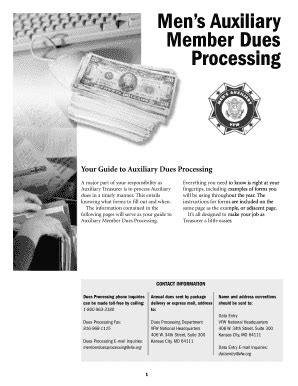 Fillable Online 8. Men's Auxiliary Member Dues Processing - VFW Post ...
