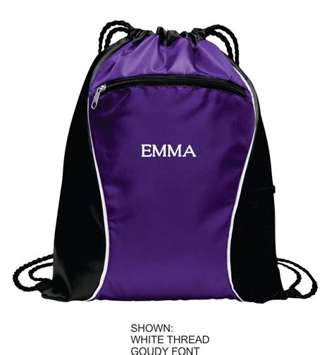 Personalized Cinch Bag Monogrammed Book Bag Embroidered