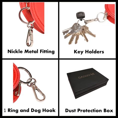 Sassora Genuine Leather Small Women Red Key Case For Your Valentine