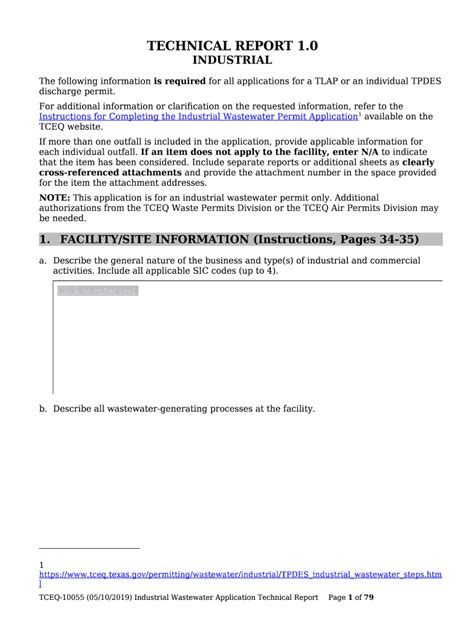 Completing the Industrial Wastewater Permit Application - TCEQ Doc ...