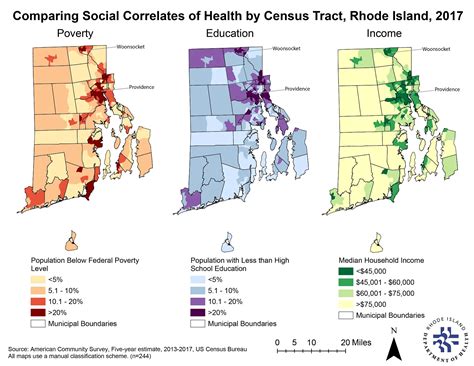 Comparing Social Correlates of Health by Census Tract, Rhode Island ...