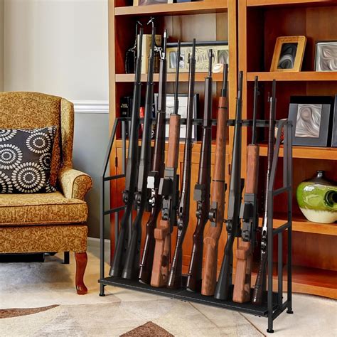Nandae Gun Rack, Floor Standing Shotgun Racks Indoor, Heavy Duty Metal ...