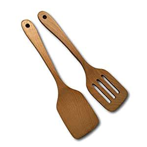 Buy HEINKE Wooden Spatula Set, Wood Turners for Nonstick Cookware ...
