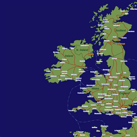 Ireland Rail Travel Map - European Rail Guide