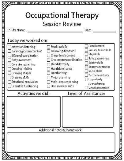 Image result for Occupational Therapy Daily Note