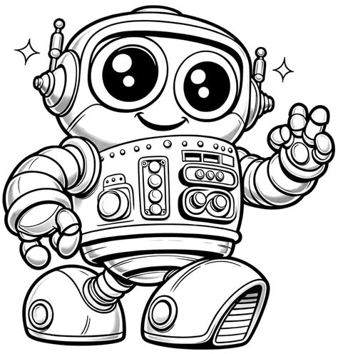 Cartoon Robot Coloring Pages 的图像结果