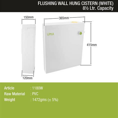 Square Flushing Cistern/ Flush Tank (White) |Commode not included| - L ...
