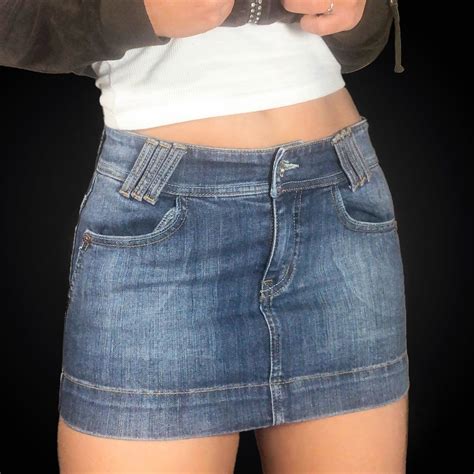 Denim jean y2k mini skirt 🤎 So cute, such good fit,... - Depop ...