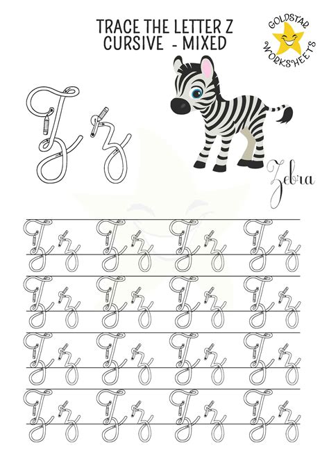 Tracing Cursive Letter Z