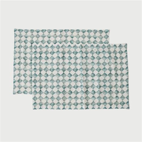 Checker Blue Table Mats | Set of 2 – SanctuaryLiving