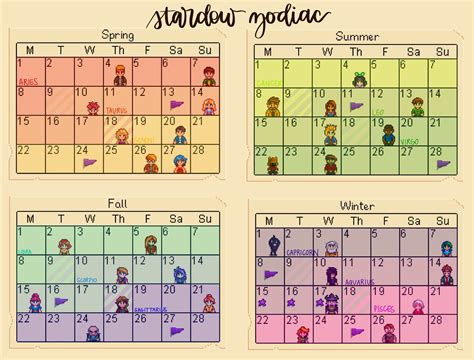 Stardew Valley Calendar