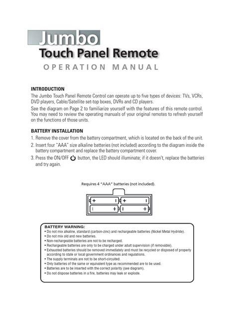 Image result for Jumbo Remote Control Instructions
