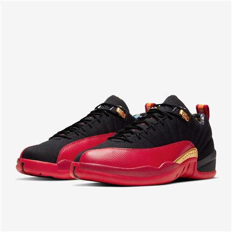Air Jordan 12 Retro Low SE - Black/Varsity Red/Metallic Gold - Mens Shoes