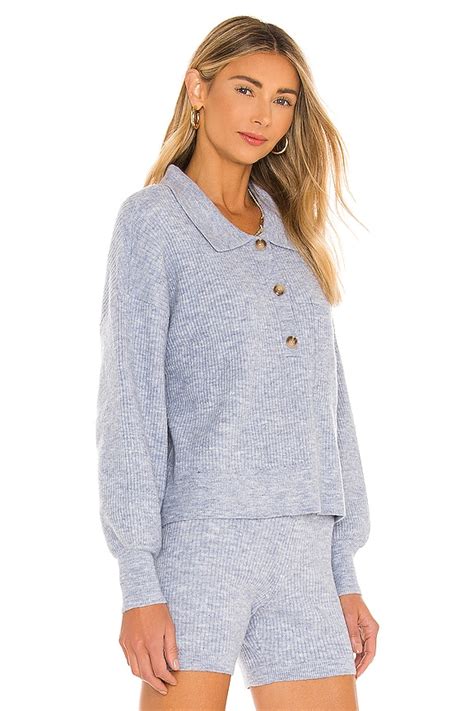 Song of Style Amanda Oversized Knit Polo in Blue | REVOLVE