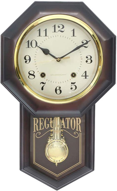 Buy eCraftIndia Brown Plastic Vertical Analog Pendulum Wall Clock (10.5 ...