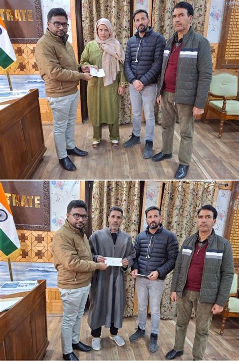 DC Kupwara hands over cheques to NoK of two individuals who tragically ...