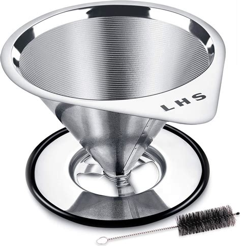 Amazon.com: LHS Pour Over Coffee Dripper Stainless Steel Coffee Filter ...