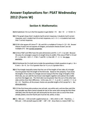 Fillable Online Answer Explanations for: PSAT Wednesday 2012 (Form W ...
