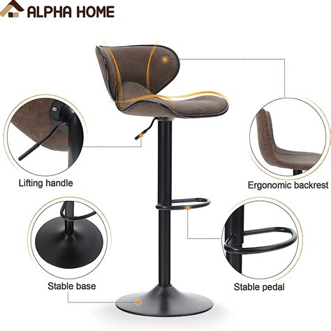 Buy ALPHA HOME 2 Pack Bar Chairs, 360 Degree Swivel Bar Stools Set of 2 ...