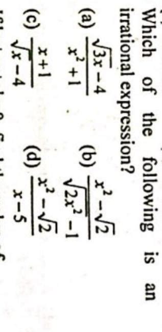 Find which of the following is irrational .. Give "solution" also ...