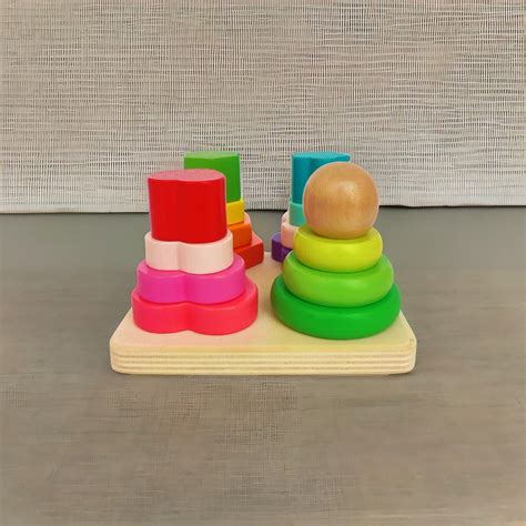 Erenjoy Shape Sorter Toy | Montessori Square Stacker