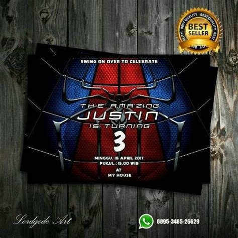 Jual Cetak undangan ultah tema Spiderman - Kota Tangerang Selatan ...
