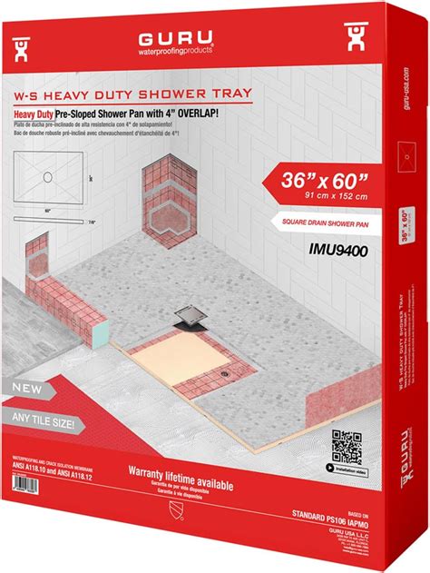 Amazon.com: GURU USA W-S Heavy Duty Shower Tray for Square Drain ...