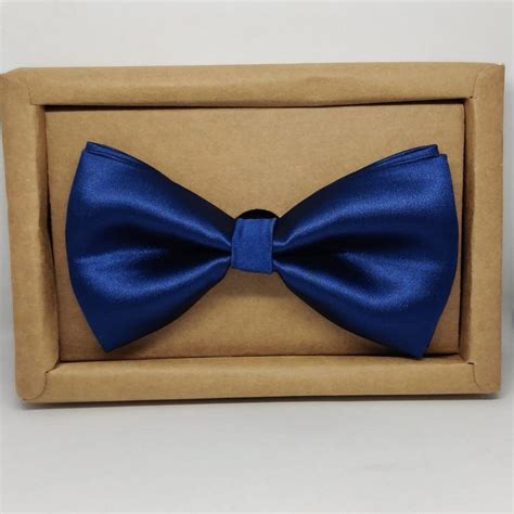 Navy Blue Solid Double Layered Bowtie | Tie Benon