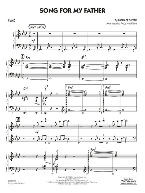 Song For My Father (arr. Paul Murtha) - Piano Sheet Music | Horace ...
