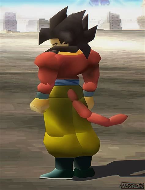 Tried my hand at drawing the PS1 low poly style of Dragon Ball GT ...