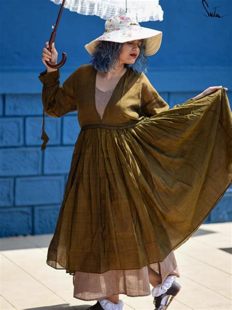 Soft Cotton Overlay Green Dress|Manzanilla Olive Groves|Suta