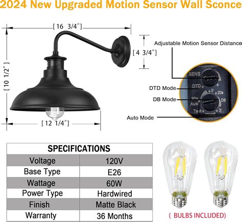 Untrammelife Motion-Activated Outdoor Wall Light Fixture, Matte India ...