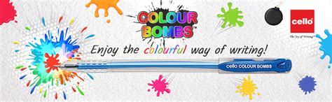 Cello Colour Bombs- 10 पीस रंगीन इंक जेल पेन : Amazon.in: कार्यालय का सामान