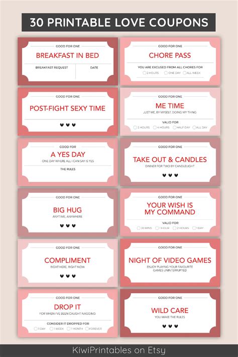 diy gift vouchers for boyfriend