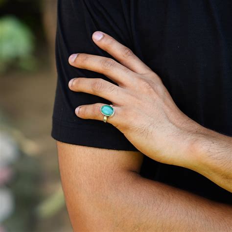 Natural Emerald Ring 925 Sterling Silver- 8.45 Carat/9.38 Ratti ...