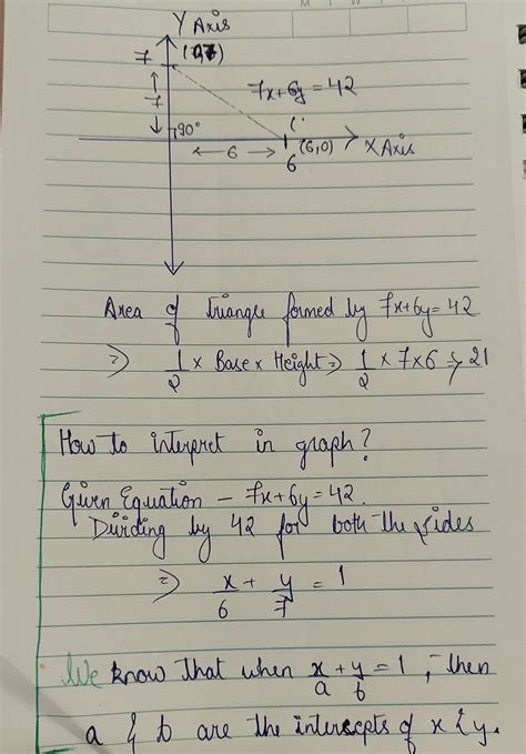 find the area of triangle formes by x axis y axis and the line 7x+6y-42 ...