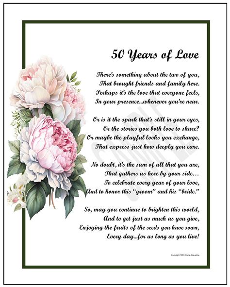 50th anniversary poem digital download 50th wedding anniversary golden ...