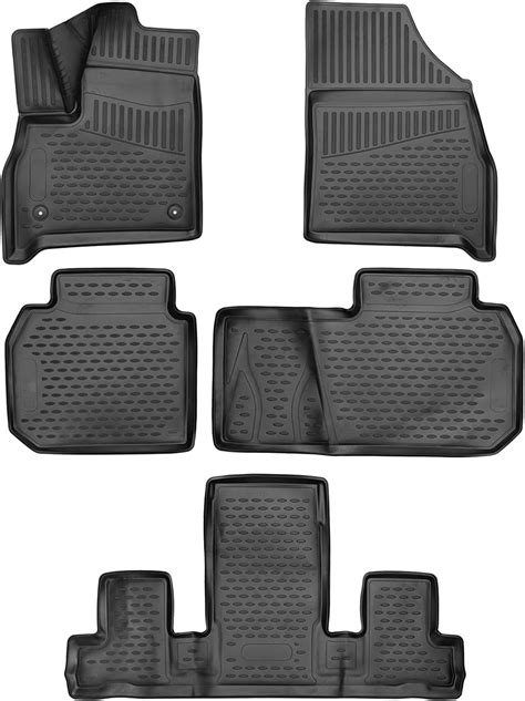 Fits 2018-2023 Buick Enclave 3 Raw Floor Mats with 2nd Bucket Seats 3D ...